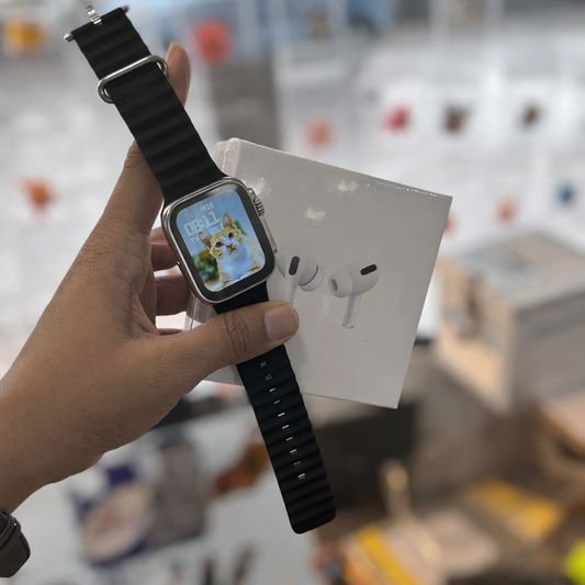 airpods pro 2 (active noise cancellation ) premium smart watch (both 1 year warranty)